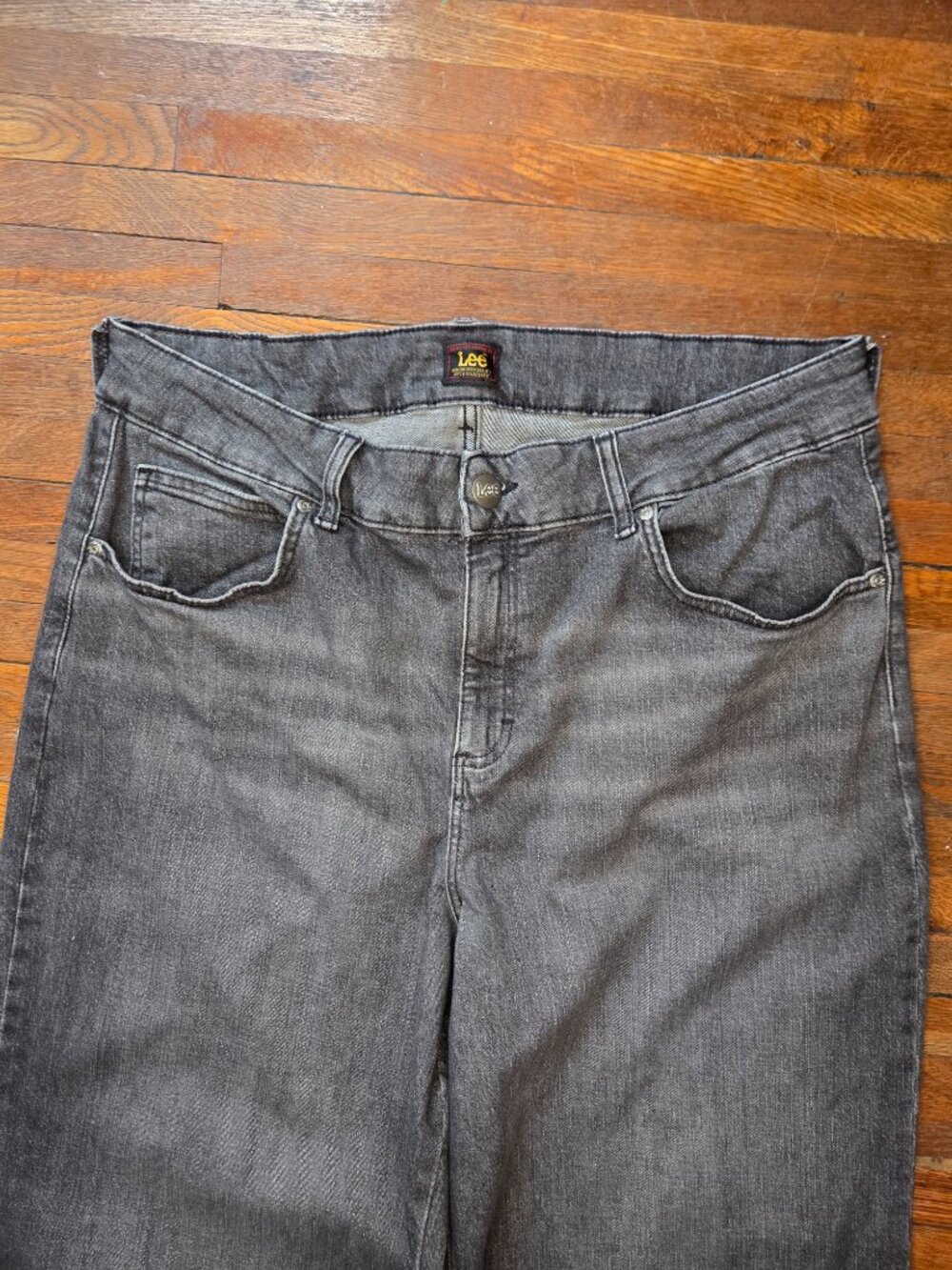 Lee High Rise Long Length Grey Wide Leg Jeans - Picture 3 of 6